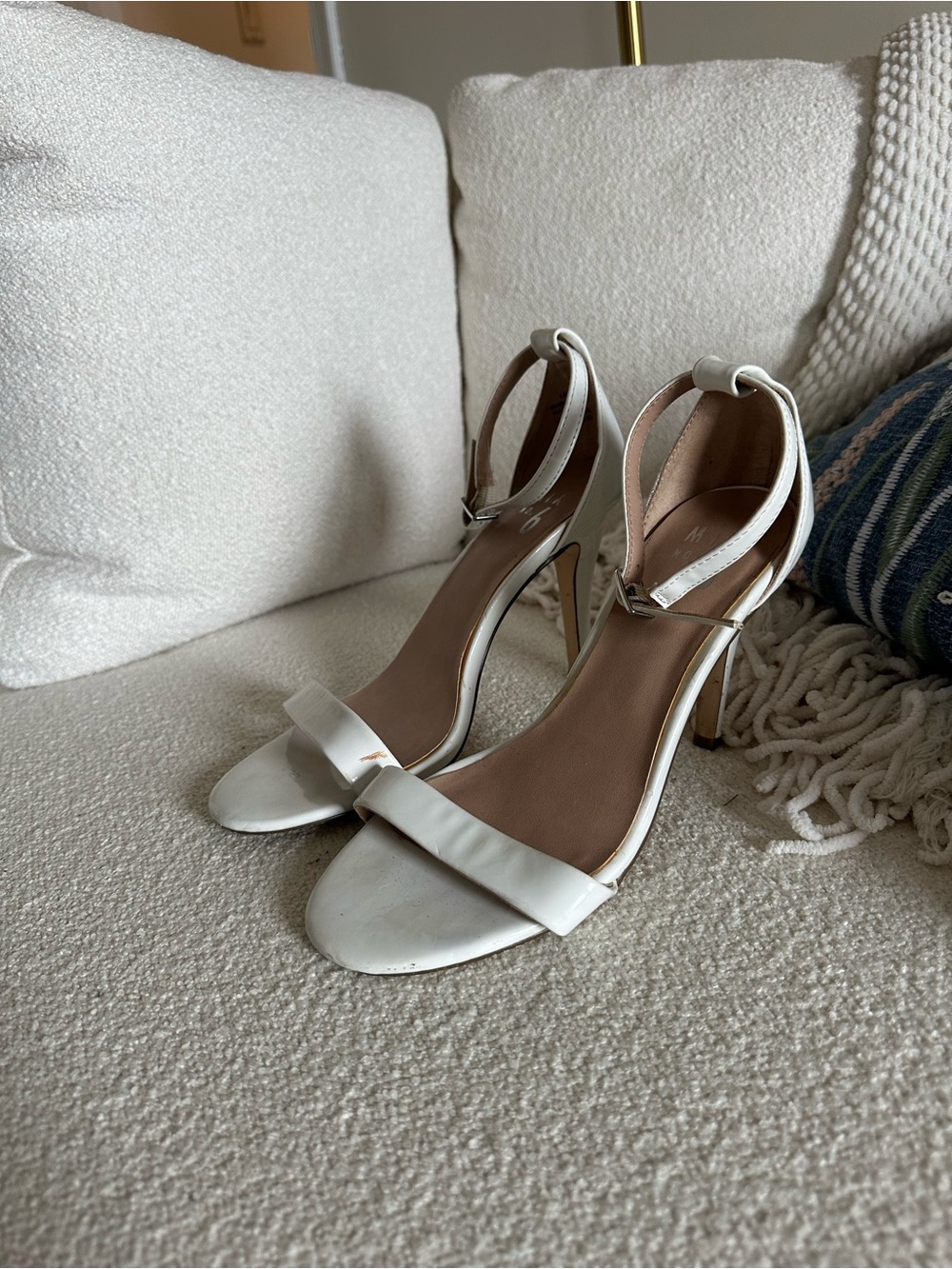 Mix No. 6 White Ankle-Strap Heeled Sandals